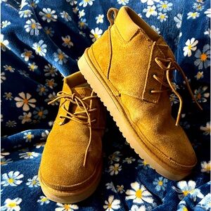 womens brown fleece lined laced ugg slipper boots size 10